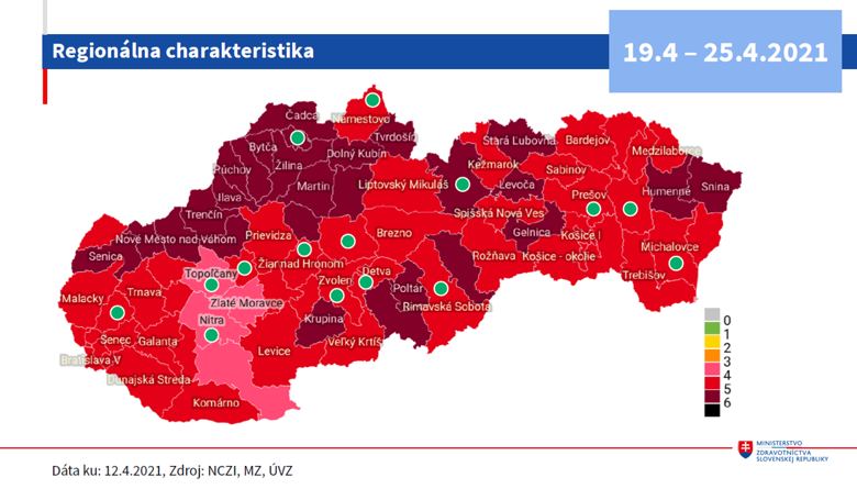 Mapa SR automat covid. Zdroj: Ministerstvo zdravotníctva